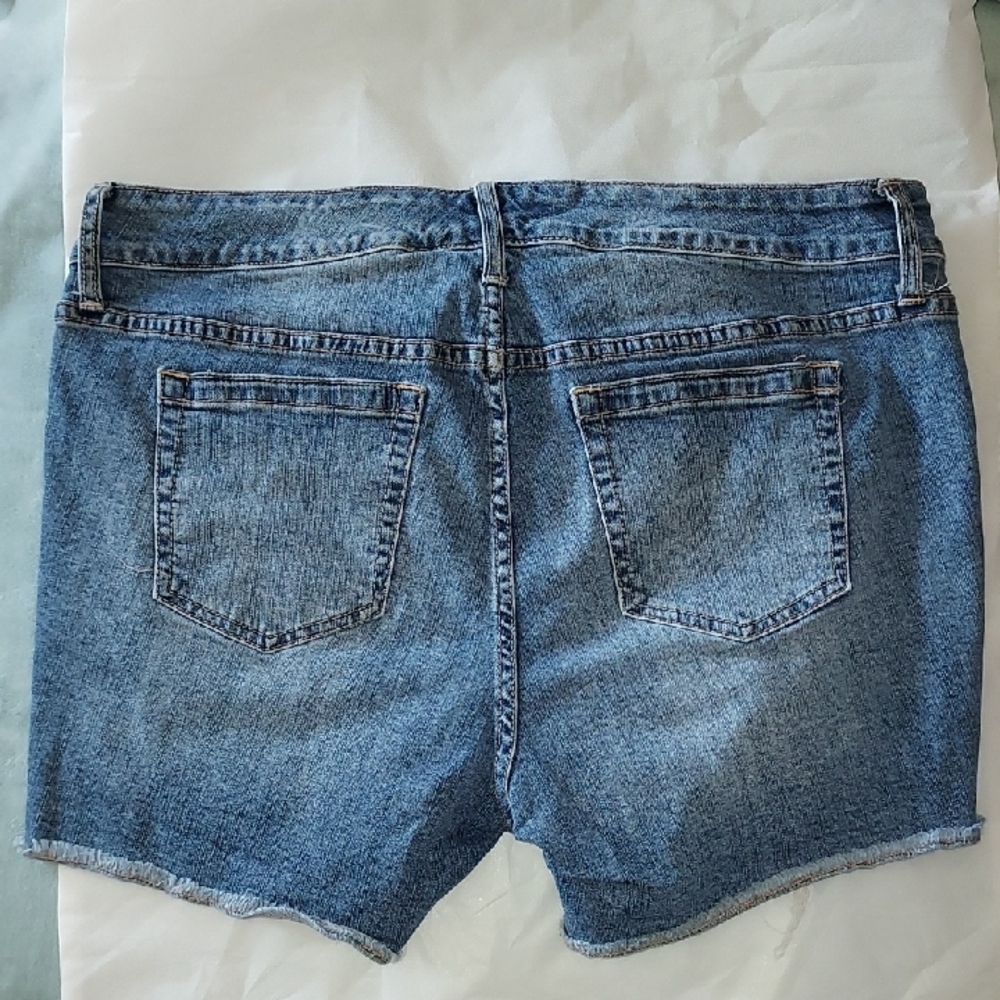 Torrid Blue Distressed Jean Shorts - Picture 2 of 2
